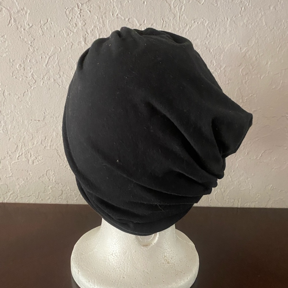 Vintage Turban Tyed Black Chalma Hat 1950’s-60’s Great Condition Stretchy Fabric - Picture 3 of 8